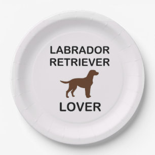 chocolate lab lover paper plates