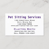 Chocolate Lab Lying on Purple and White Pillow Business Card (Back)