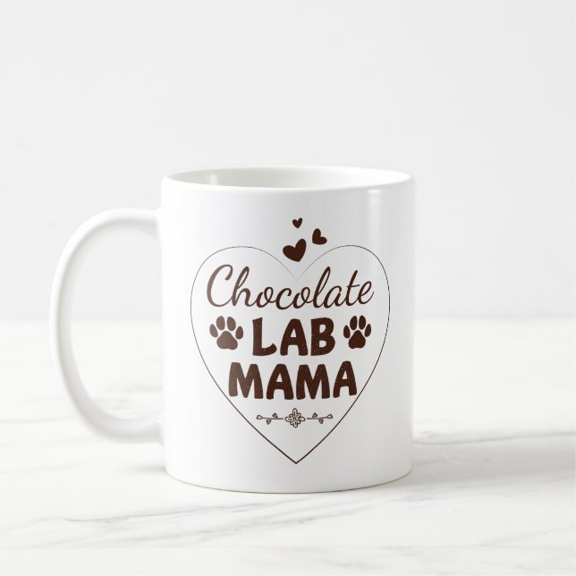 Chocolate Lab Mama Labrador Mom Coffee Mug (Left)
