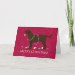 Chocolate Lab Merry Christmas Design Holiday Card