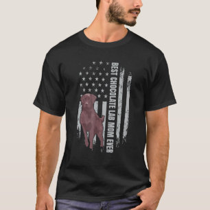 Chocolate Lab Mom American Flag Brown Labrador Ret T-Shirt
