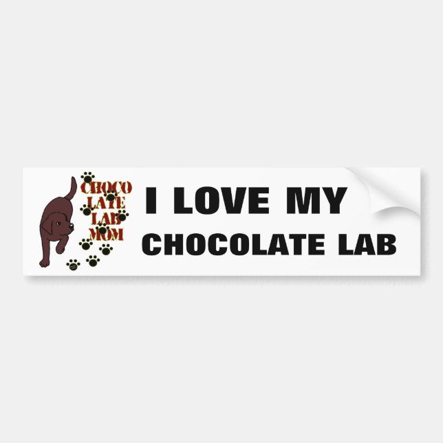 Chocolate Lab Mom Bumper Sticker (Front)