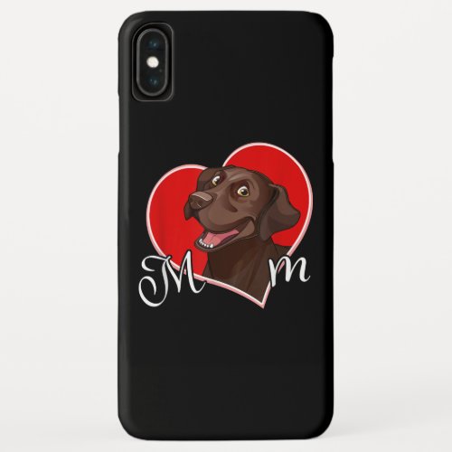 Chocolate Lab Mom Funny Dog Lover Heart iPhone XS Max Case
