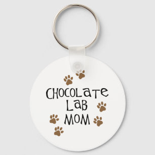 Chocolate Lab Mom Keychain