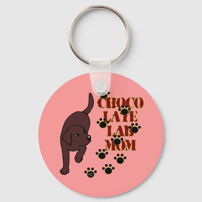 Chocolate Lab Mom Keychain (Front)