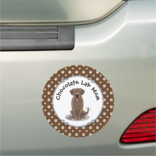 Chocolate Lab Mom (Labrador Retriever Mom) Cute Car Magnet