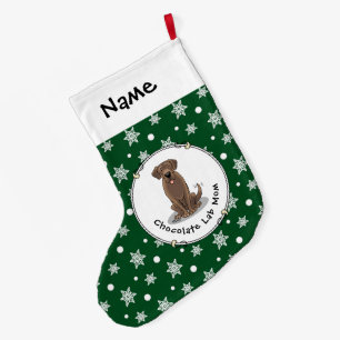 Chocolate Lab Mom Labrador Retriever Mom Dog Mom Large Christmas Stocking