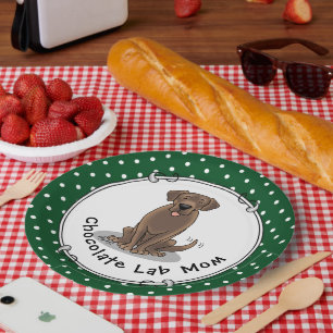 Chocolate Lab Mom Labrador Retriever Mom Dog Mom Paper Plates