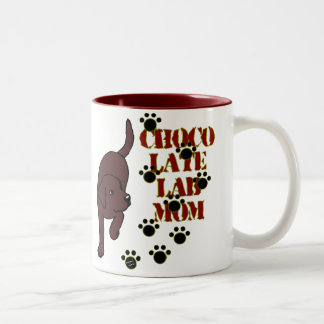 Chocolate Lab Mom Two-Tone Coffee Mug