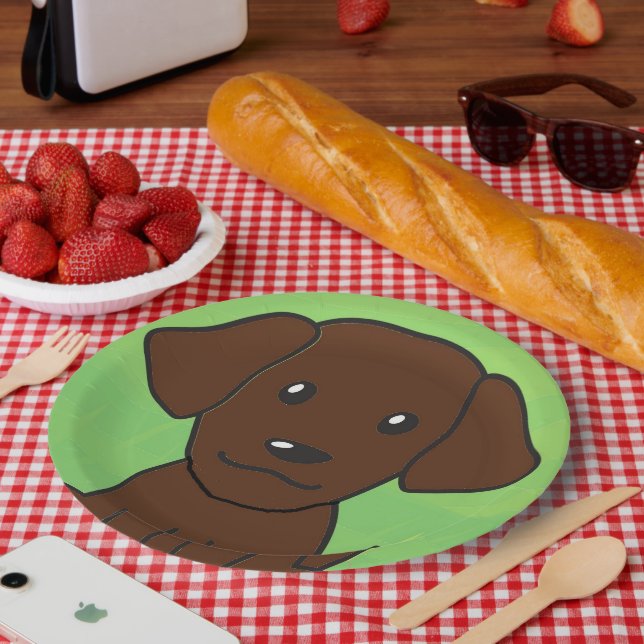 chocolate lab new cartoon second paper plates (Picnic)