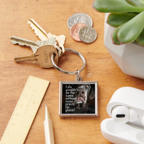 Chocolate Lab Nose Close Up Photograph Keychain