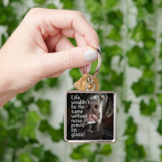 Chocolate Lab Nose Close Up Photograph Keychain