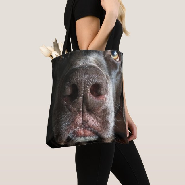 Chocolate Lab Nose Close Up Photograph Tote Bag (Close Up)