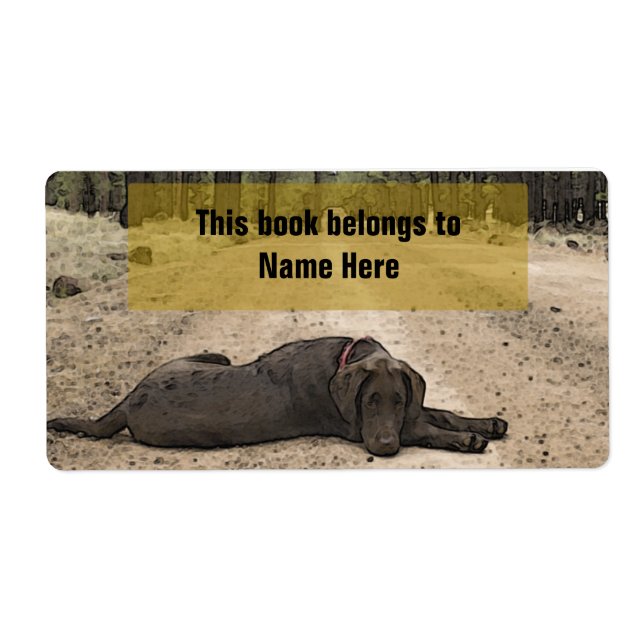 Chocolate Lab On A Forest Trail Label (Front)