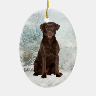 Chocolate Lab Ornament