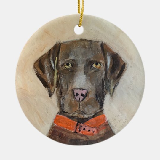 Chocolate Lab Ornament Dog Christmas Labrador