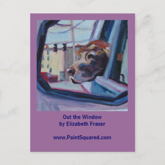 Chocolate Lab • Out the Window • Painting Postcard