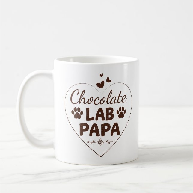Chocolate Lab Papa Labrador Dad Coffee Mug (Left)