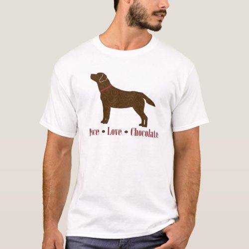 Chocolate Lab Peace Love Chocolate T_Shirt