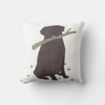 Chocolate Lab Pillow by BlessHue at Zazzle