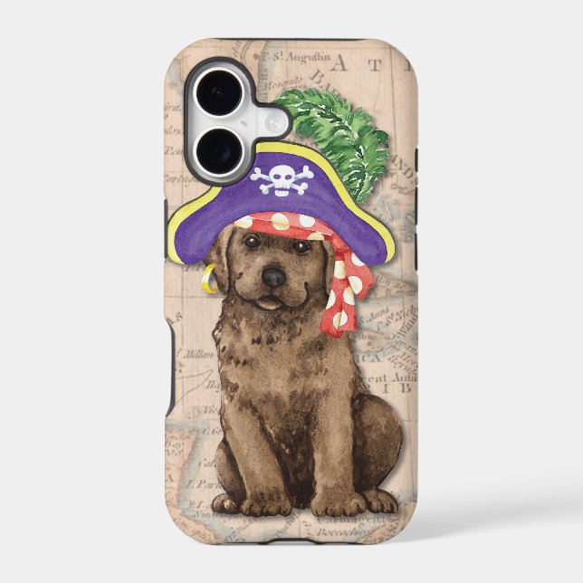 Chocolate Lab Pirate Iphone Case (Back)