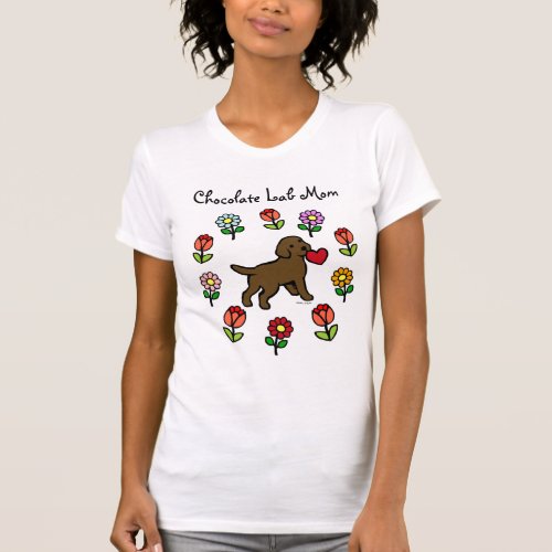 Chocolate Lab Puppy and Red Heart T_Shirt
