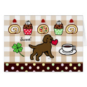 Chocolate Lab Puppy Heart Cartoon (Front Horizontal)
