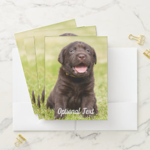 Chocolate Lab Puppy Pocket Folder