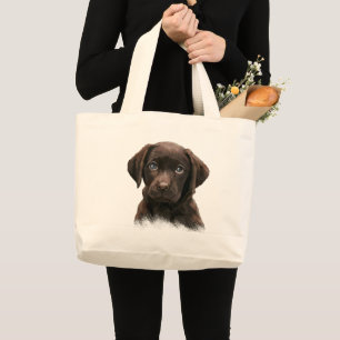 Chocolate Lab Puppy Tote Bag