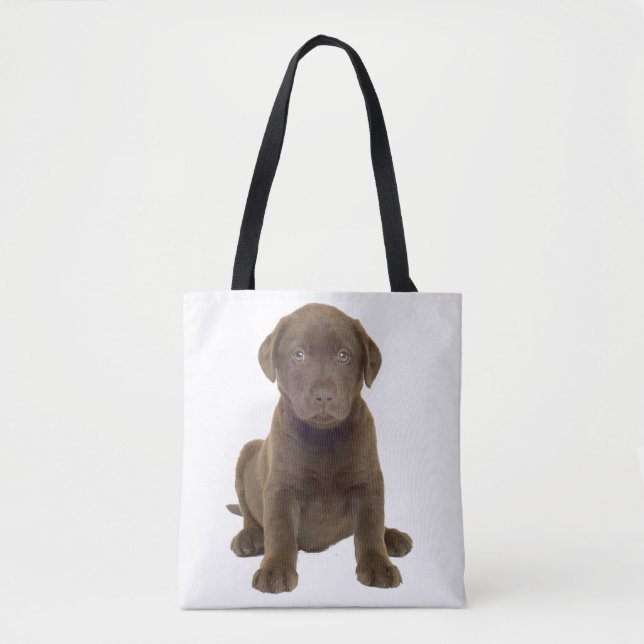 Chocolate Lab Puppy Tote Bag (Front)