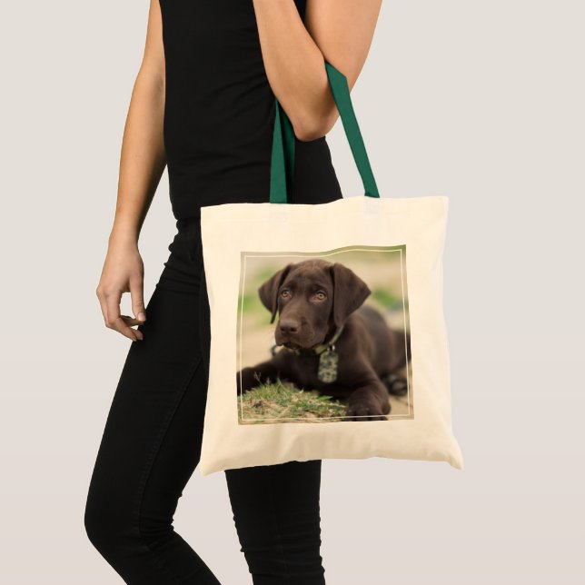 Chocolate Lab Puppy Tote Bag (Front (Product))