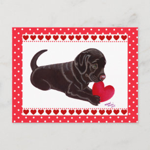 Chocolate Lab Puppy Valentine's Day card