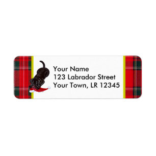 Chocolate Lab Puppy with Santa Hat Christmas Label