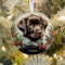 Chocolate Lab Puppy's First Christmas Ornament
