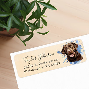 Chocolate Lab Return Address Label