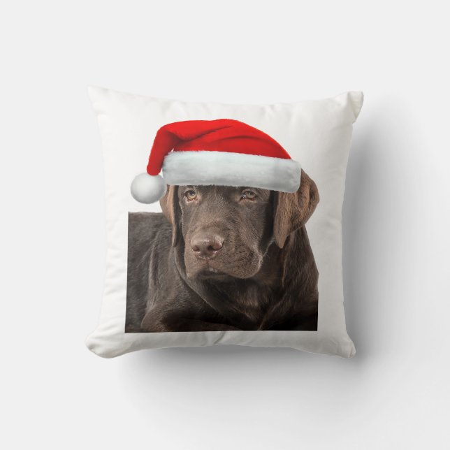 Chocolate Lab Shirt Labrador Retriever Dog Christm Throw Pillow (Front)