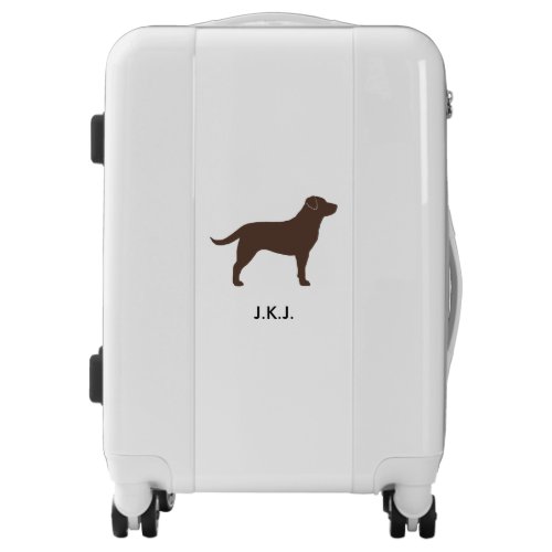 Chocolate Lab Silhouette Personalized Luggage