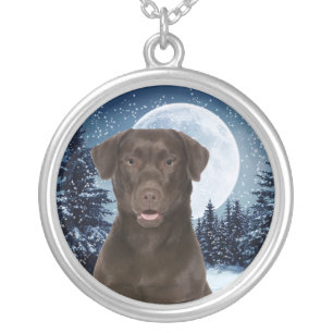 Chocolate Lab Silver Plated Necklace