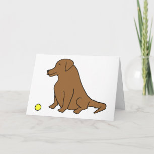 Chocolate Lab “Sit. Stay. Have A Ball.” Birthday Card