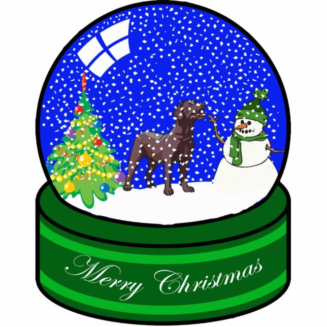 chocolate lab snow globe cutout (Front)