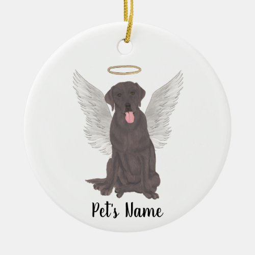 Chocolate Lab Sympathy Memorial Ceramic Ornament