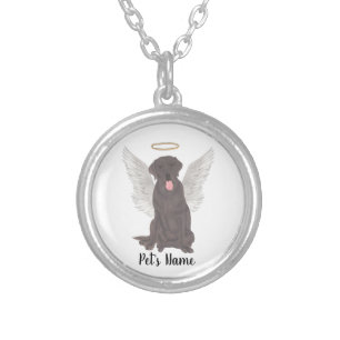 Chocolate Lab Sympathy Memorial Silver Plated Necklace