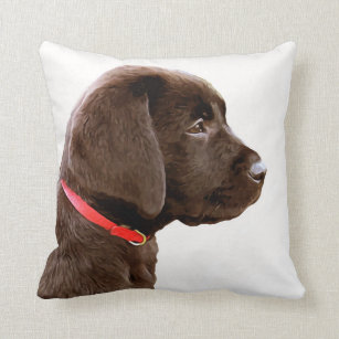 chocolate lab christmas pillow