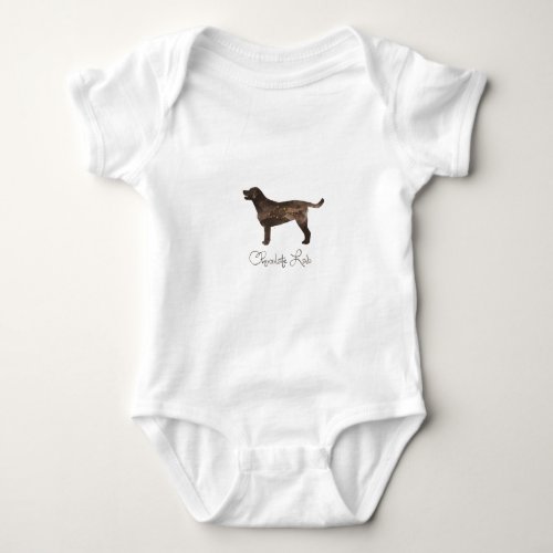 Chocolate Lab Watercolor Design Baby Bodysuit