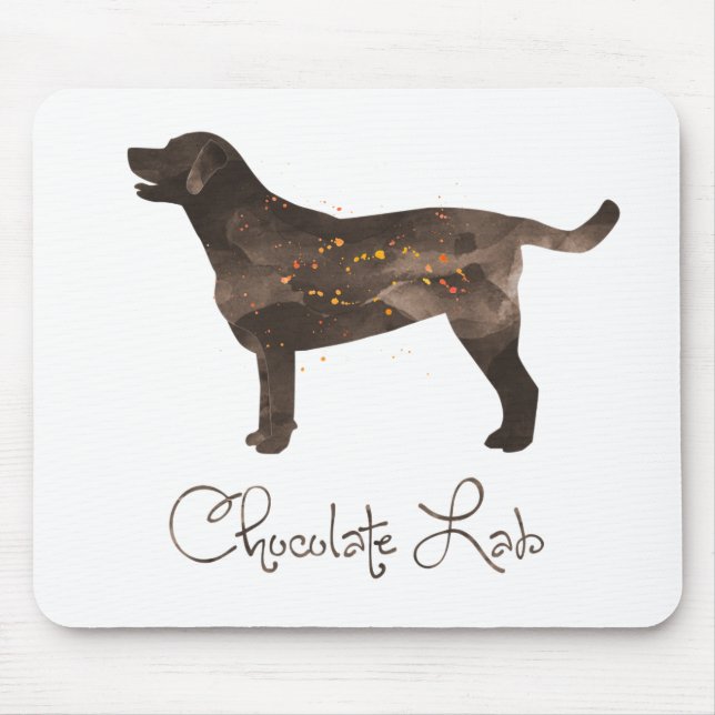 Chocolate Lab Watercolor Design Mouse Pad (Front)