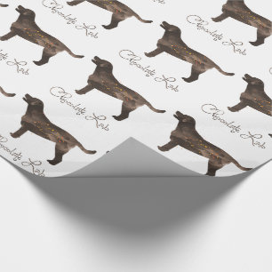 Chocolate Lab Watercolor Design Wrapping Paper
