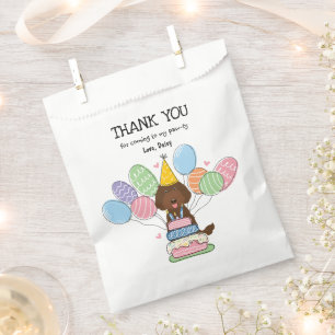 Chocolate Labradoodle Birthday Party Favor Bag