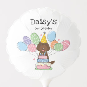 Chocolate Labradoodle Dog Birthday Party Balloon
