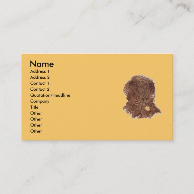 Chocolate Labradoodle Xena Business Cards (Front)