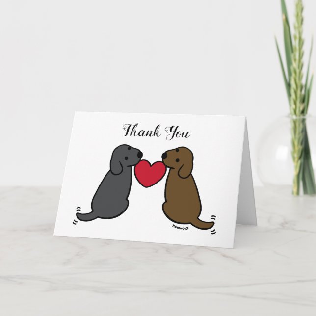 Chocolate Labrador and Black Labrador Thank You Card (Front)